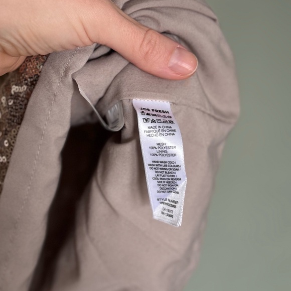 Joe Fresh Short Sleeve Gold Sequin Dress - Picture 4 of 4